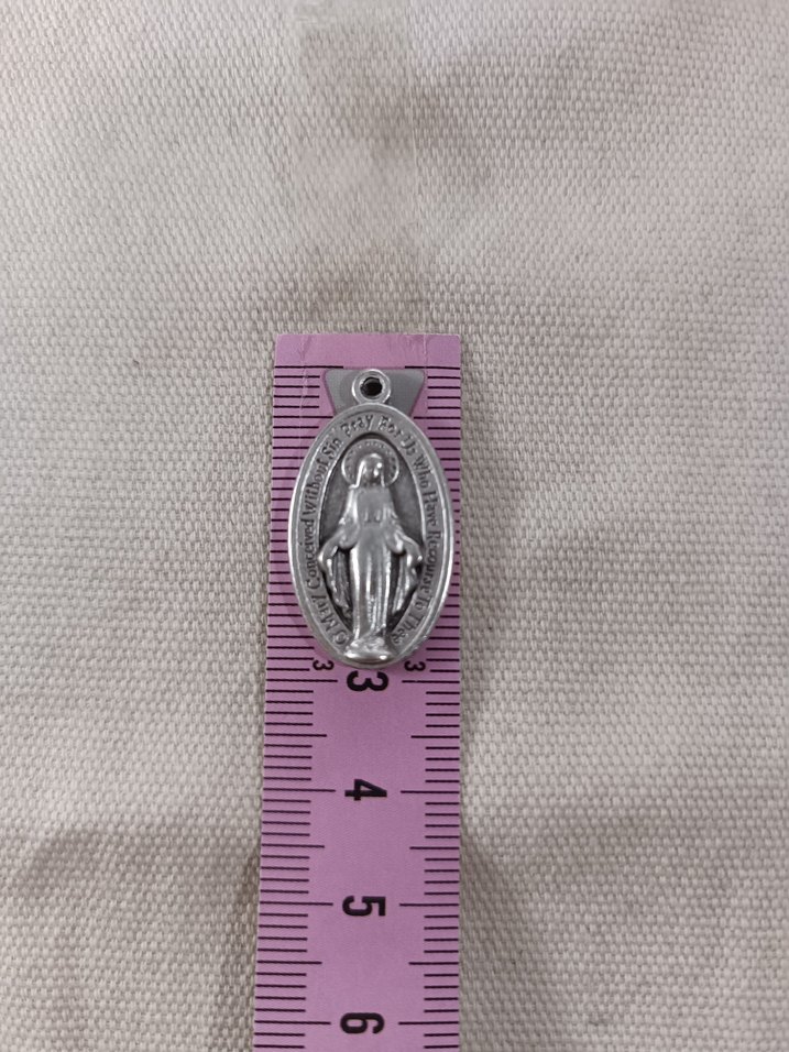 aesthetic vintage gümüş kaplama charmlı meryem ana kolye - Görsel 5