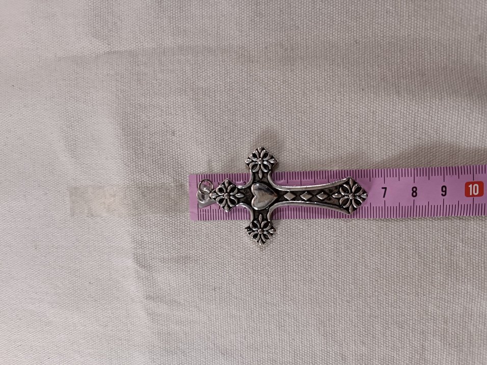 aesthetic y2k kolye kalpli haç kolye - Görsel 3