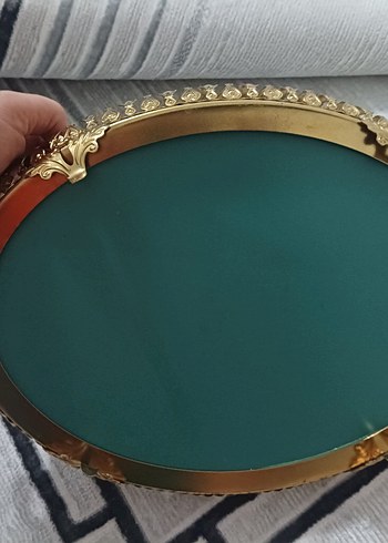 Bej Renkli Parlak Yuvarlak Ayna - Görsel 3