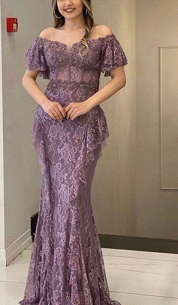 Romance Lila Abiye Nişan Elbise