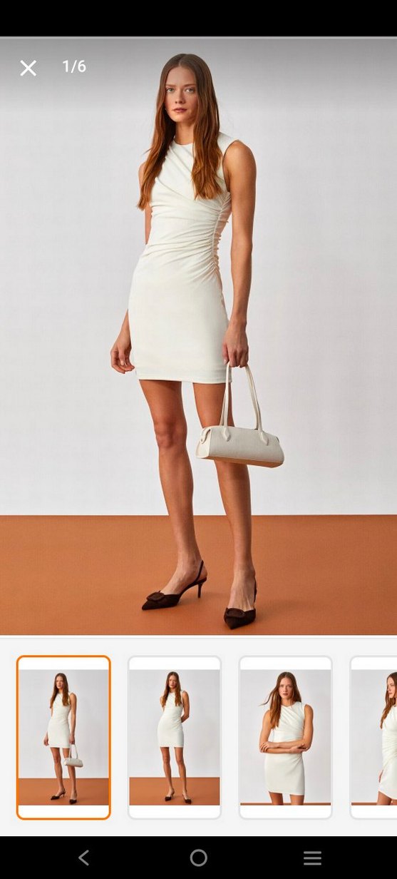 BeyazMini Elbise - Görsel 3