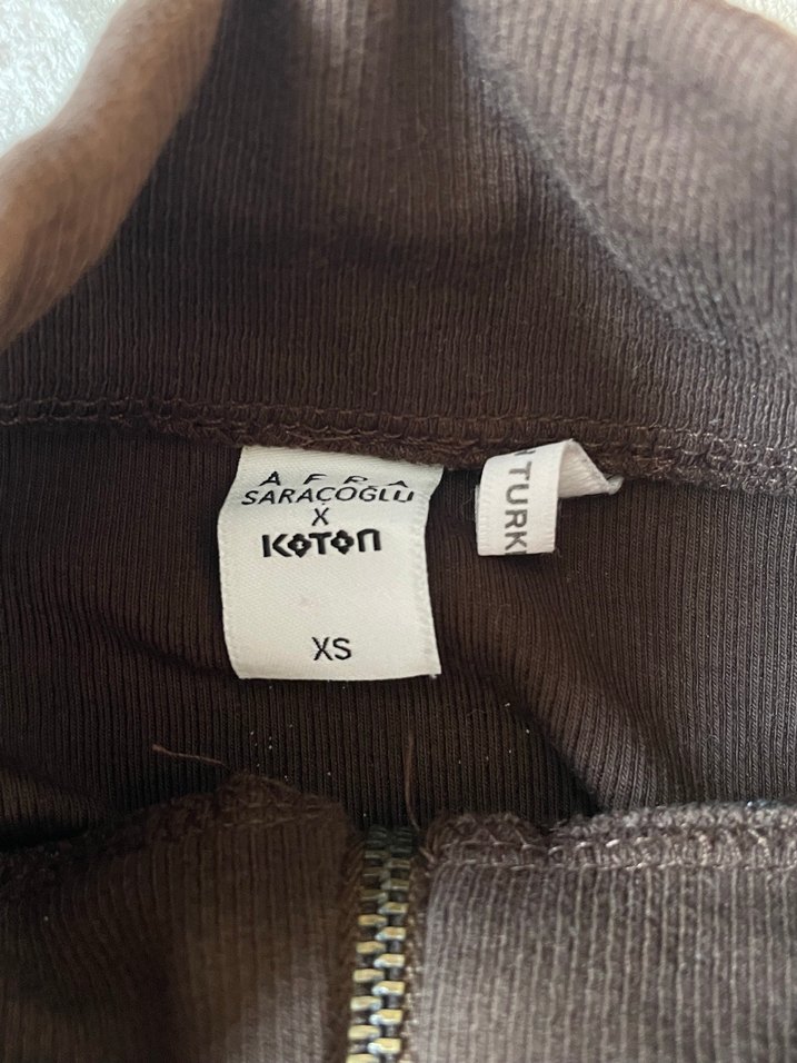 Kadın Kahverengi Fermuarlı Bluz - Görsel 2