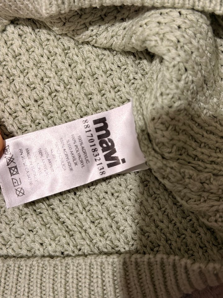 yeşil Kadın Örgü Kazak - Görsel 2