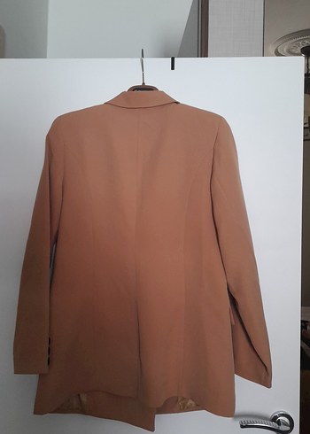 40 Beden Düğmeli Bej Kadın Blazer Ceket