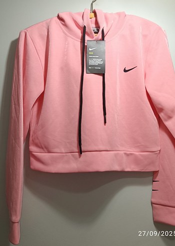 Pembe Kadın Crop Sweatshirt