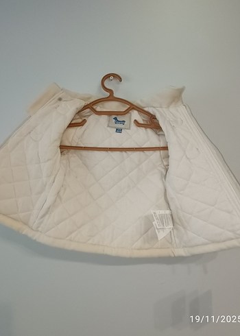 Bej kız Çocuk Düğmeli Polar Kaban - Görsel 3