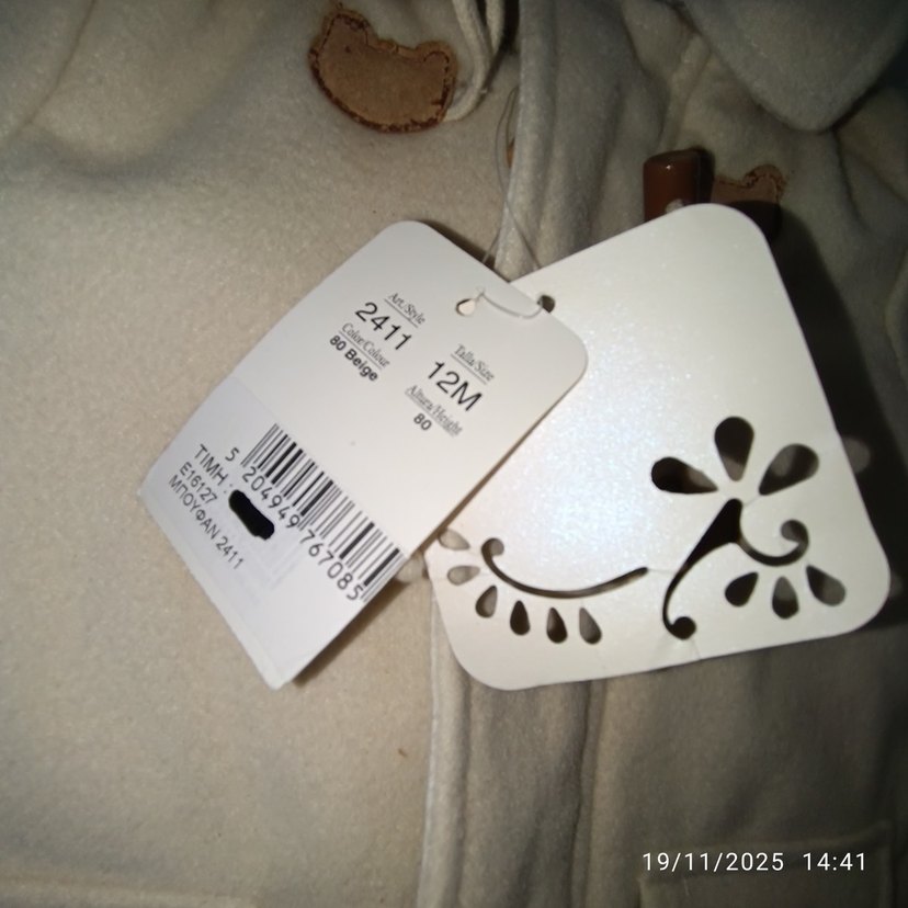 Bej kız Çocuk Düğmeli Polar Kaban - Görsel 4