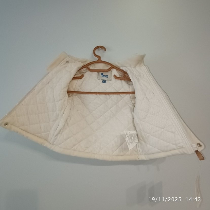 Bej kız Çocuk Düğmeli Polar Kaban - Görsel 3