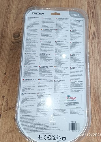 Renkli Mavi Çocuk Dalış Gözlüğü ve Şnorkel - Görsel 5