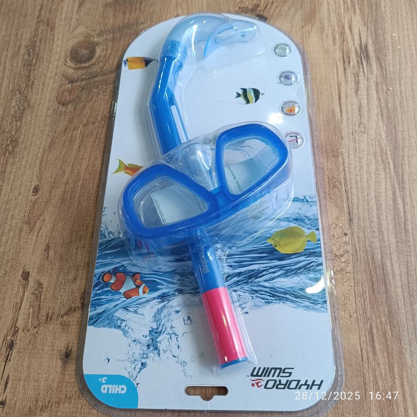 Renkli Mavi Çocuk Dalış Gözlüğü ve Şnorkel - Görsel 4