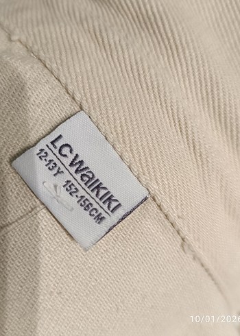 Bej Düğmeli Pamuklu Kadın Gömlek - Görsel 5