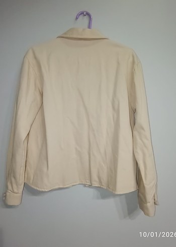 Bej Düğmeli Pamuklu Kadın Gömlek - Görsel 2