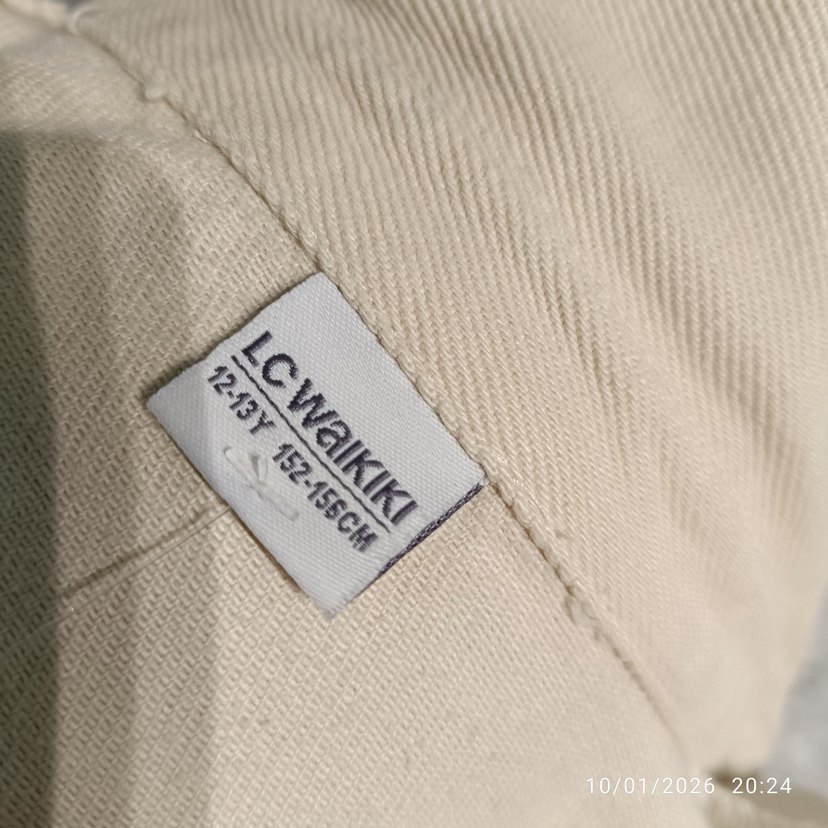 Bej Düğmeli Pamuklu Kadın Gömlek - Görsel 5