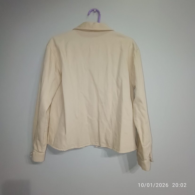 Bej Düğmeli Pamuklu Kadın Gömlek - Görsel 2