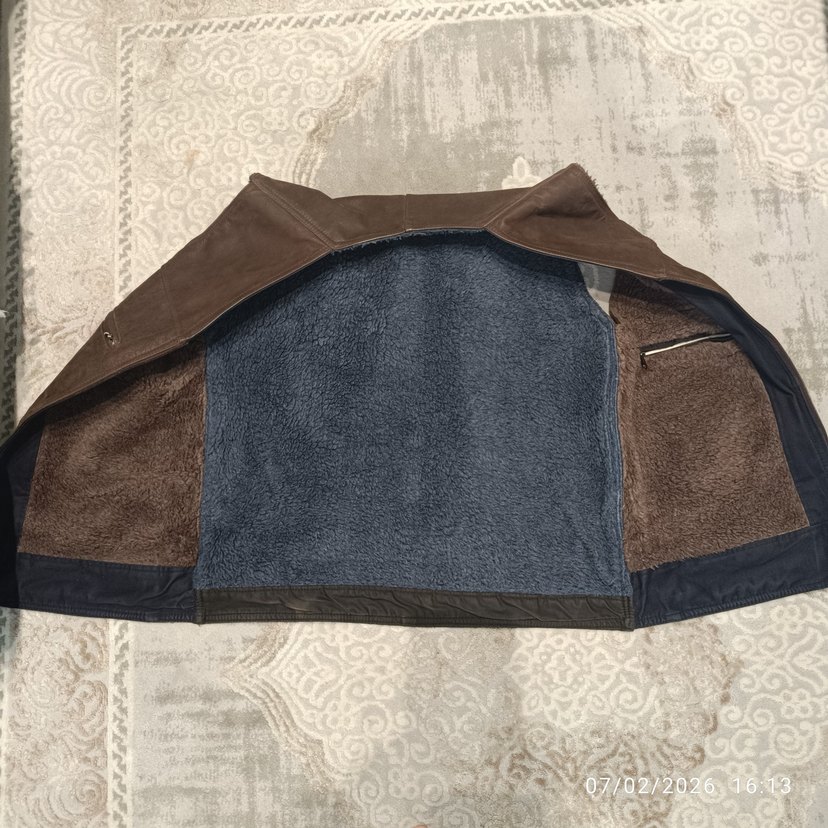 Erkek Kahverengi Deri Biker Yelek - Görsel 3