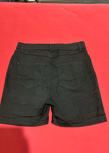 Diğer Siyah Dar Kesim Mini Bermuda Şort