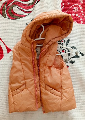 Kız Çocuk Kapüşonlu pembe Yelek - Görsel 3