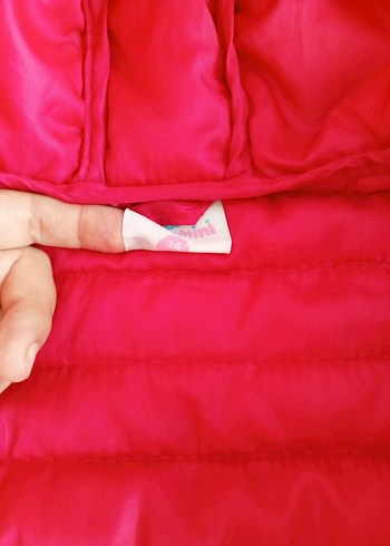 Kız Çocuk Kapüşonlu Pembe Yelek - Görsel 3