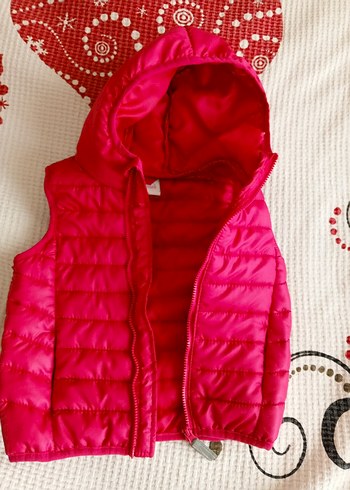 Kız Çocuk Kapüşonlu Pembe Yelek - Görsel 2