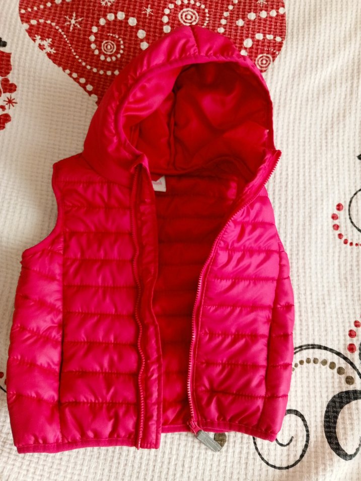 Kız Çocuk Kapüşonlu Pembe Yelek - Görsel 2