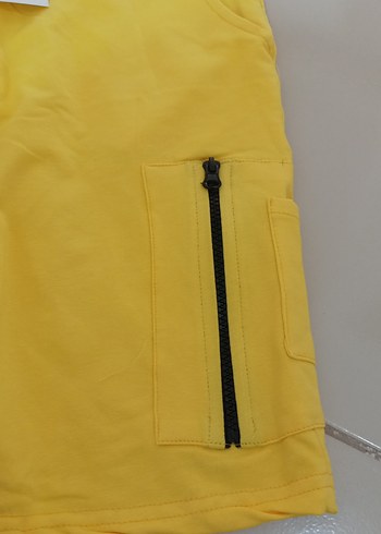 Sarı Fermuarlı Rahat Erkek Şort - Görsel 3