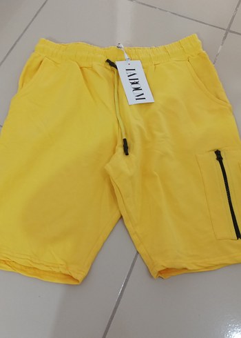 Sarı Fermuarlı Rahat Erkek Şort - Görsel 2