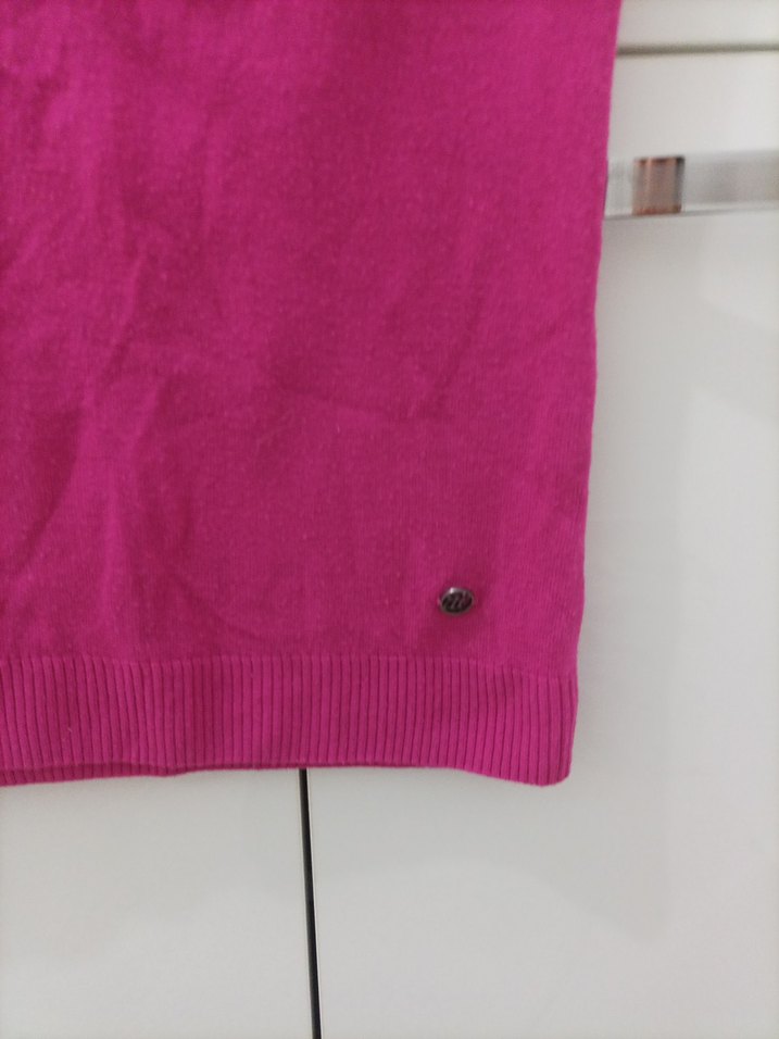 Pembe Fırfırlı Kısa Kollu Hamile Bluzu - Görsel 2