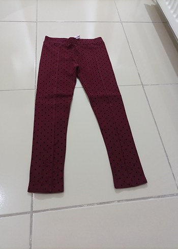 Bordo Esnek Kız Tayt - Görsel 2