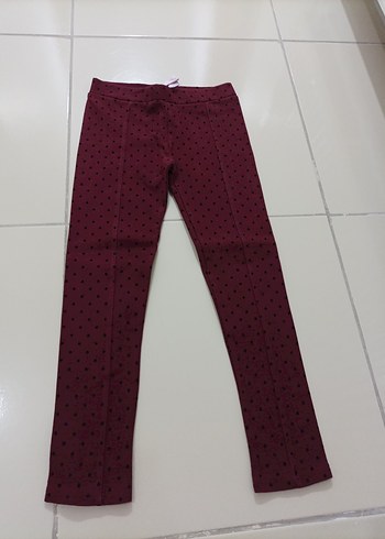 Bordo Esnek Kız Tayt - Görsel 3