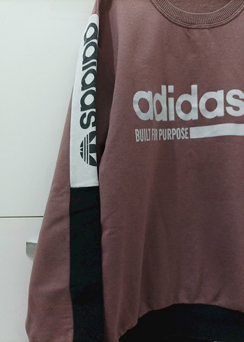 adidas Baskılı Kahverengi Sweatshirt - Görsel 3