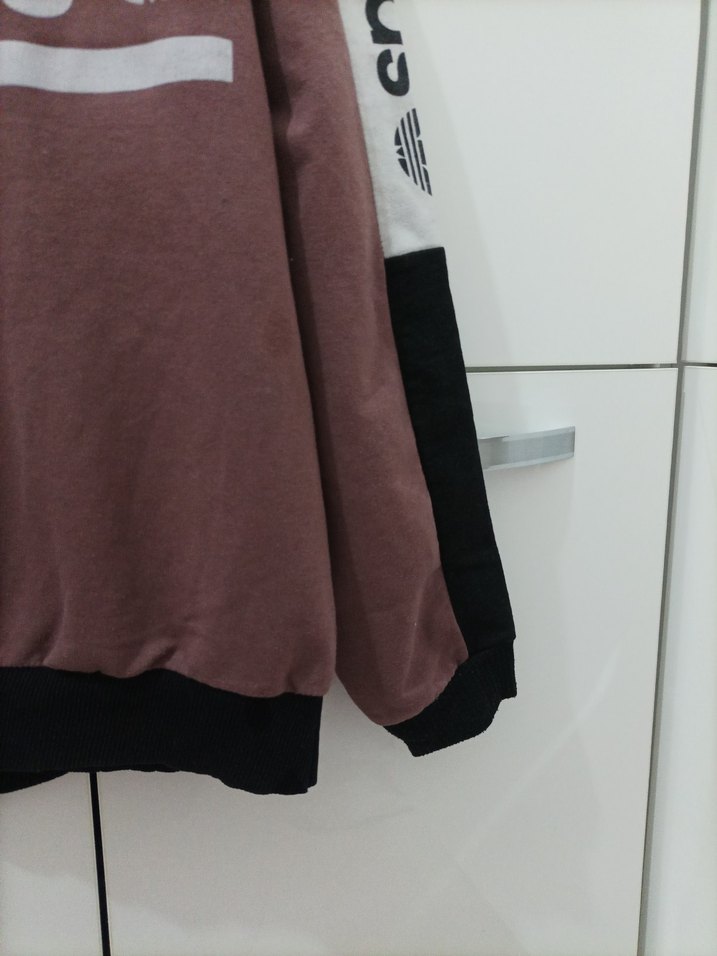 adidas Baskılı Kahverengi Sweatshirt - Görsel 2