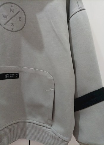 Gri Kapüşonlu erkek çocuk  Sweatshirt - Görsel 3