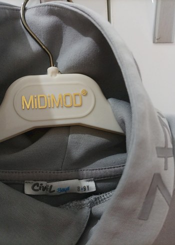 Gri Kapüşonlu erkek çocuk  Sweatshirt - Görsel 6