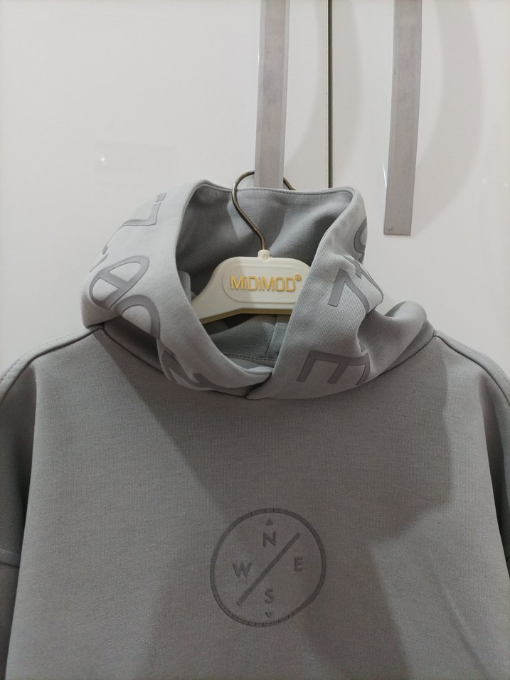 Gri Kapüşonlu erkek çocuk  Sweatshirt - Görsel 5