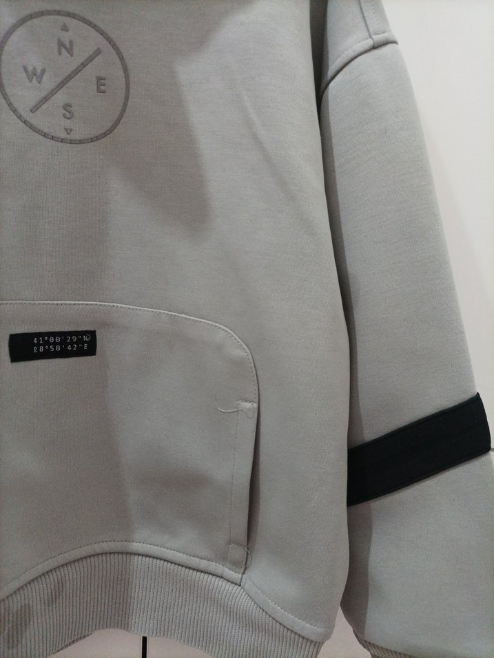 Gri Kapüşonlu erkek çocuk  Sweatshirt - Görsel 3