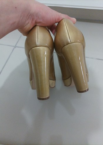 Bej Minimalist Stiletto Topuklu Kadın Ayakkabı - Görsel 4