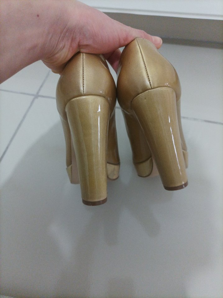 Bej Minimalist Stiletto Topuklu Kadın Ayakkabı - Görsel 4