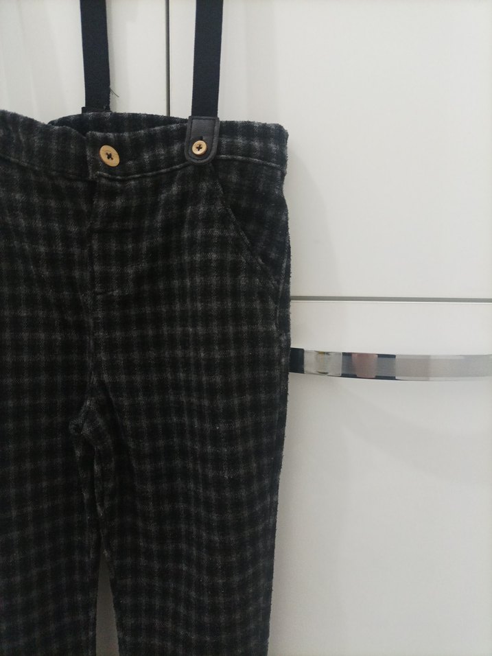 Kemerli Gri Erkek Çocuk salopet - Görsel 5