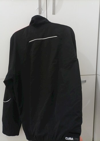 Siyah Kırmızı Şeritli Fermuarlı Spor Ceket - Görsel 8