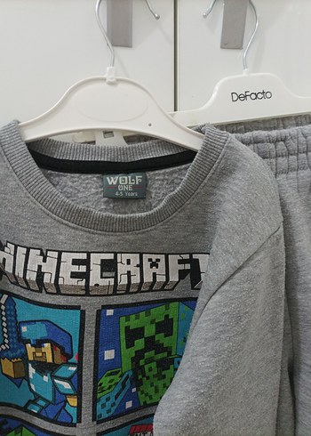 Minecraft Baskılı Gri Erkek Çocuk Eşofman Takımı - Görsel 2
