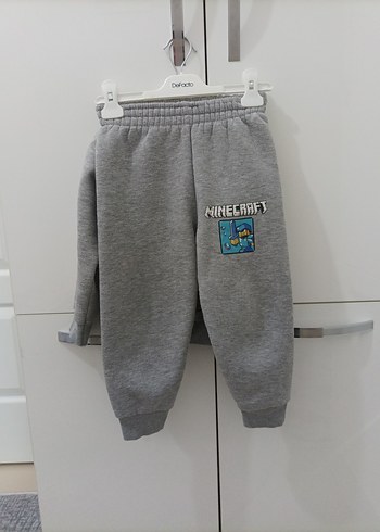 Minecraft Baskılı Gri Erkek Çocuk Eşofman Takımı - Görsel 3