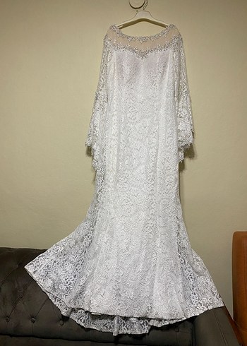 Uzun Kollu Beyaz Vintage nişanlık - Görsel 3