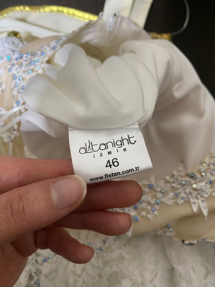 Uzun Kollu Beyaz Vintage nişanlık - Görsel 4