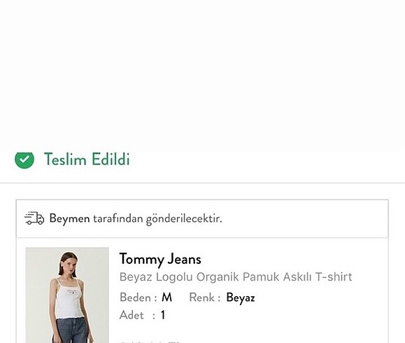m Beden beyaz Renk Tommy Jeans logolu askili tshirt