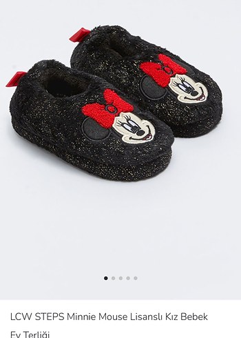 Kız Çocuk Siyah Minnie Nakışlı Terlik - Görsel 4