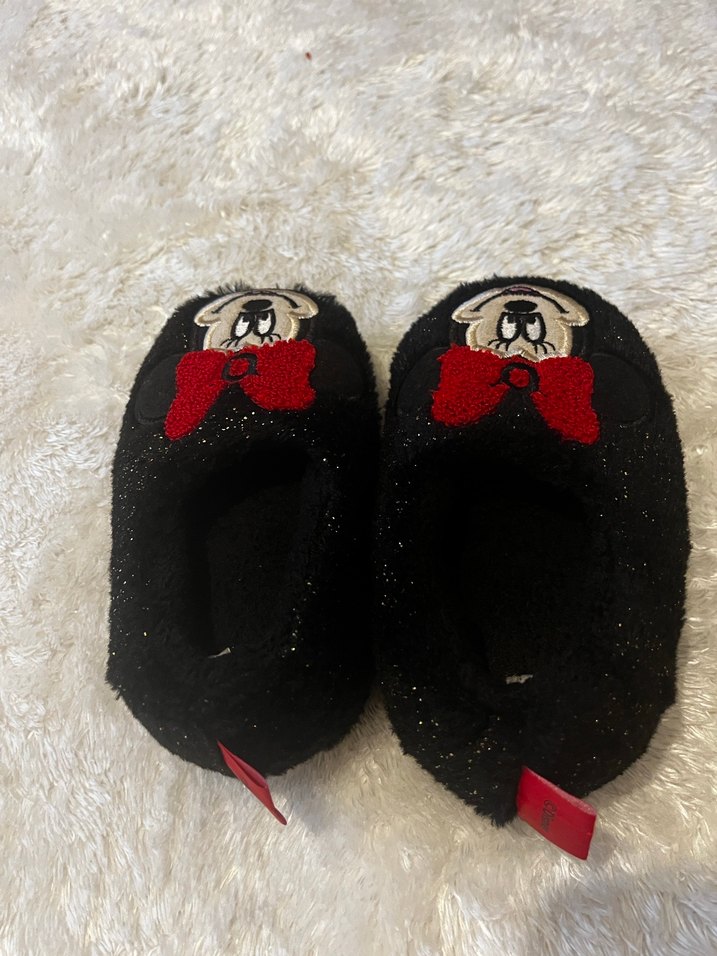 Kız Çocuk Siyah Minnie Nakışlı Terlik - Görsel 3