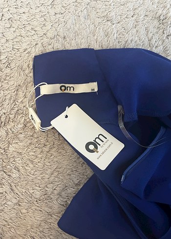 Kemerli Lacivert Halter Yaka Midi Elbise - Görsel 4