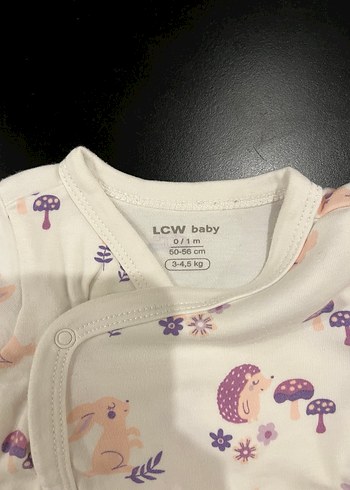 Beyaz, Baskılı, Uzun Kollu Bebek Body - Görsel 2