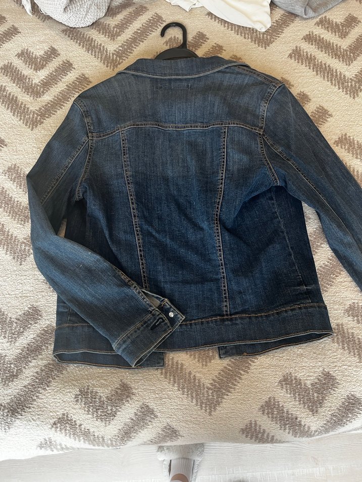 Düğmeli Mavi Kadın Kot Ceket - Görsel 4