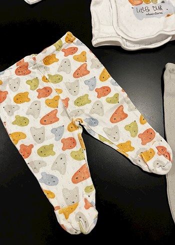 Gri Baskılı Pamuk Bebek takım - Görsel 2